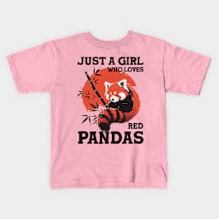 I Love Red Pandas Kids T-Shirt